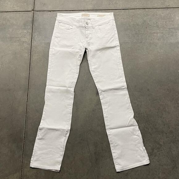 Guess Jeans Womens 29 White Daredevil Boot Bootcut Rhinestone Stretch Denim - Picture 1 of 11